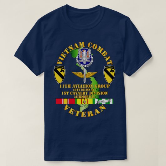 ベトナム戦闘騎兵隊退役軍人w第11回Aviation Gro Tシャツ (デザイン正面)