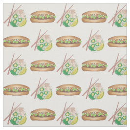 ベトナム料理チキンポポークバンミサンドイッチ ファブリック