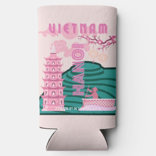 ベトナム旅行アート スリム缶クーラー (裏面)