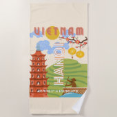 ベトナム旅行アート ビーチタオル (正面)