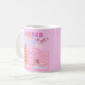 ベトナム旅行アート、ピンク コーヒーマグカップ (正面左)