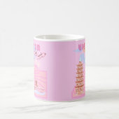 ベトナム旅行アート、ピンク コーヒーマグカップ (中央)