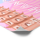 ベトナム旅行アート、ピンク ポスター (角)