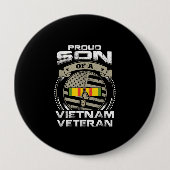 ベトナム誇りを持った退役軍人の息子アメリカ国旗の父 缶バッジ (正面)