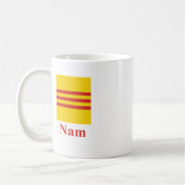 ベトナム語の名前の南ベトナムの旗 コーヒーマグカップ (左)