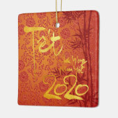 ベトナム語テート2020イン金ゴールドスクエア飾CO セラミックオーナメント (左)