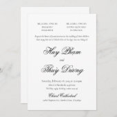 ベトナム語バイリンガル招待状クラシックスクリプト 招待状 (正面/裏面)