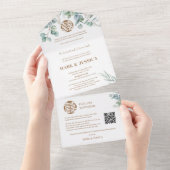 ベトナム語 ユーカリ ツイン 結婚式 招待状 伝統的 (貼ってはがせる)