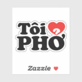 ベトナム語 私はフォーを愛してる (Tôi ❤ PHỞ) シール (シート)