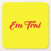 ベトナム語（若い）ブラザー – Em Trai ～ế Ting Vitệ スクエアペーパーコースター (正面)