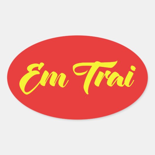 ベトナム語（若い）ブラザー – Em Trai ～ế Ting Vitệ 楕円形シール (正面)