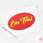 ベトナム語（若い）ブラザー – Em Trai ～ế Ting Vitệ 楕円形シール (封筒)