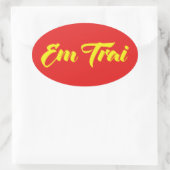 ベトナム語（若い）ブラザー – Em Trai ～ế Ting Vitệ 楕円形シール (バッグ)