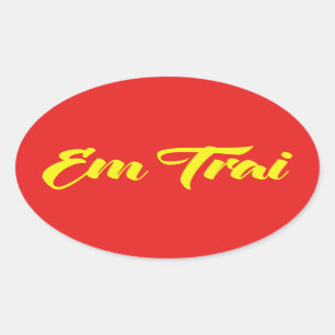 ベトナム語(若い)ブラザー – Em Trai ~ế Ting Vitệ 楕円形シール