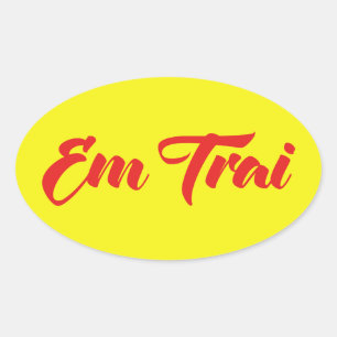 ベトナム語(若い)ブラザー – Em Trai ~ế Ting Vitệ 楕円形シール