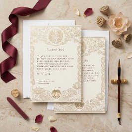 ベトナム語–英語の二か国語結婚式 サンキューカード