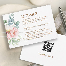 ベトナム語+英語 シャクヤクの結婚式ディテールカード 出欠カード