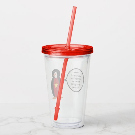 ベトナム語Ms Penguin パーソナライズされた アクリルタンブラー (裏面)