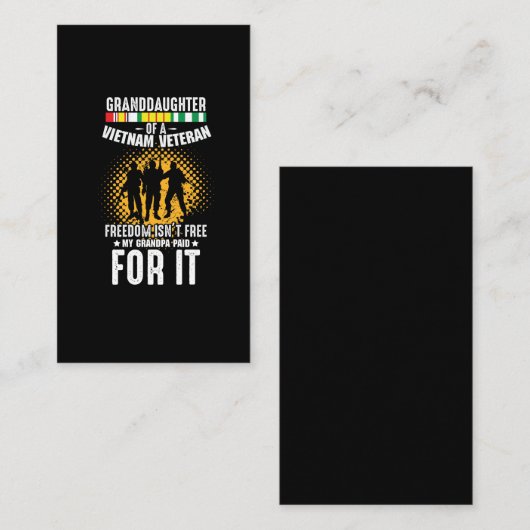 ベトナム退役軍人じいちゃん兵士孫娘 名刺 (正面/裏面)