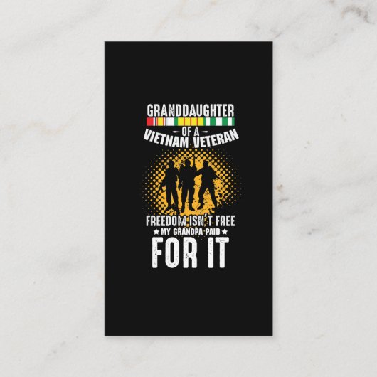 ベトナム退役軍人じいちゃん兵士孫娘 名刺 (正面)