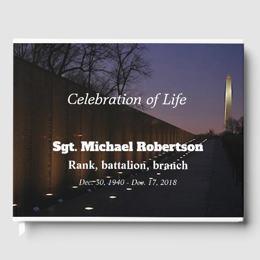 ベトナム退役軍人とワシントン記念館 ゲストブック (正面)