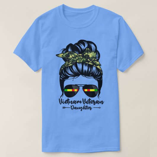 ベトナム退役軍人ドーターメッシーブンヘアベおもしろいート Tシャツ (デザイン正面)