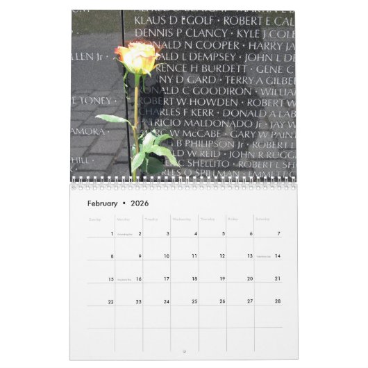 ベトナム退役軍人メモリアルカレンダー2025 カレンダー (2月 2026)