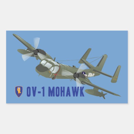 ベトナム退役軍人モホーク 長方形シール (正面)