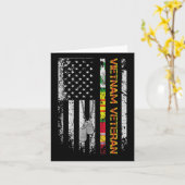 ベトナム退役軍人ヴィンテージ国旗のメモリアル愛国心 カード (黄色い花)