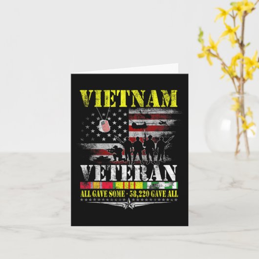 ベトナム退役軍人ヴィンテージ旗記念退役軍人 カード (黄色い花)