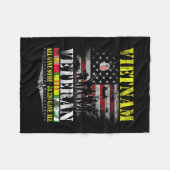 ベトナム退役軍人ヴィンテージ旗記念退役軍人 フリースブランケット (正面(横))