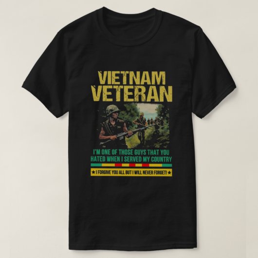 ベトナム退役軍人私は決して Tシャツ (デザイン正面)