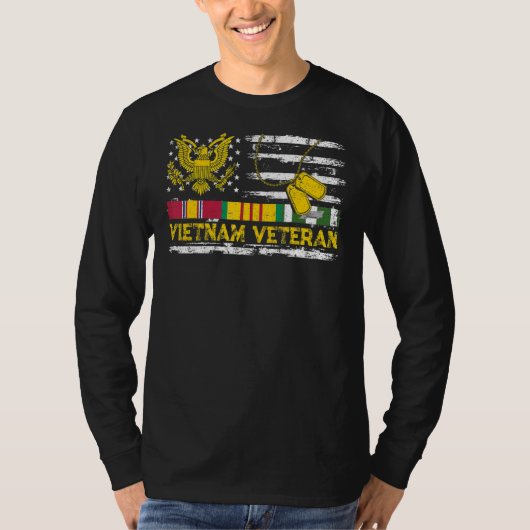 ベトナム退役軍人米国国旗ベトナム戦争獣医ティー Tシャツ (正面)