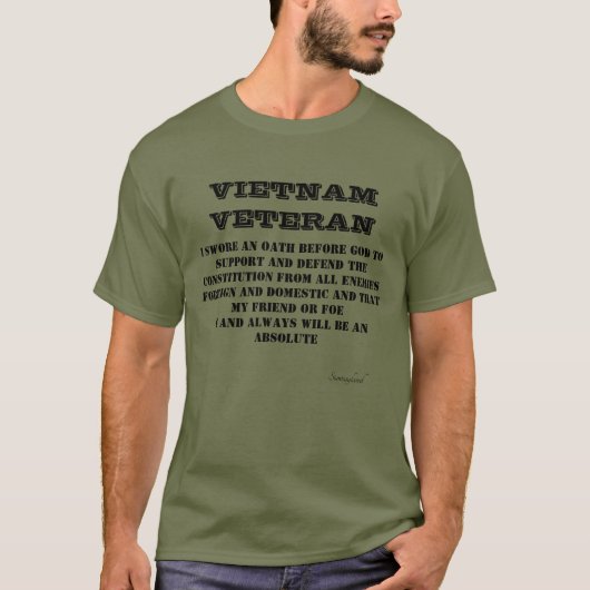 ベトナム退役軍人誓GreenTシャツTシャツ Tシャツ (正面)