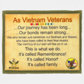ベトナム退役軍人 フリースブランケット (正面(横))