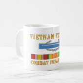ベトナム退役軍人- Cbt Infantryman w CIB VN SVC コーヒーマグカップ (正面左)