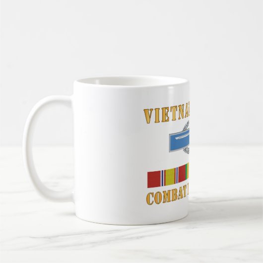 ベトナム退役軍人- Cbt Infantryman w CIB VN SVC コーヒーマグカップ (左)
