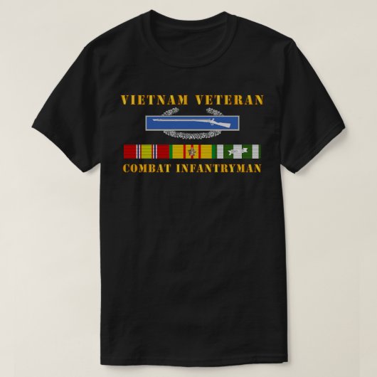 ベトナム退役軍人Cbt Infantryman w CIB VN SVC Tシャツ (デザイン正面)
