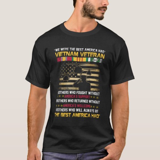 ベトナム退役軍人Tシャツ私たちはアメリカだった誇りを持った Tシャツ (正面)