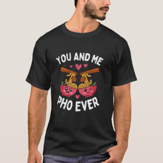 ベトナム麺料理好きの男女に贈る面白いフォーアート Tシャツ