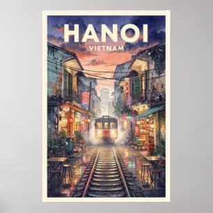 ベトナム・ハノイのレトロな旅の思い出 ポスター