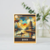 ベトナム,ハノイ |ヴィンテージ絵画ー ポストカード (スタンド正面)