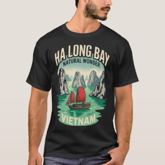 ベトナム ハロン湾 ヴィンテージ トラベル ポスター レトロ 70 Tシャツ