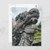 ベトナム、フエ墓地、ストーン・ドラゴン ポストカード (正面/裏面)