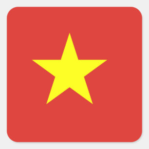 ベトナム（ベトナム）国旗 スクエアシール
