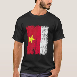 ベトナム ポーランド ハーフ フラッグ ベトナム系ポーランド人 Tシャツ