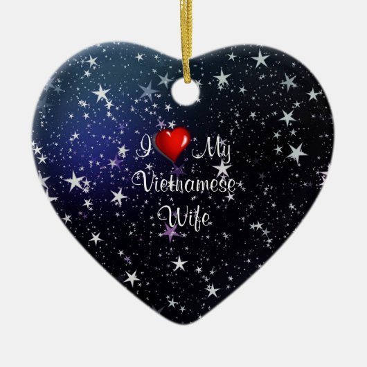 ベトナム:私はベトナムの妻を愛している セラミックオーナメント (正面)