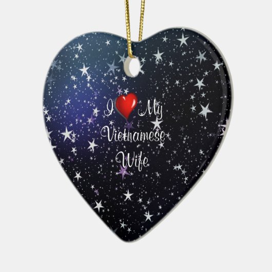 ベトナム：私はベトナムの妻を愛している セラミックオーナメント (左)