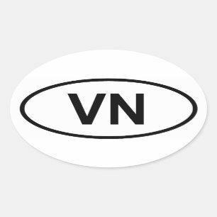 ベトナム「VN」 楕円形シール