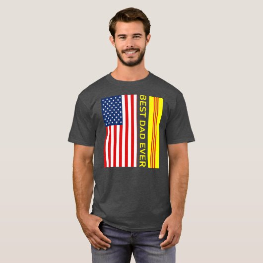 ベトナムVNCH国旗ベトナムコンホア最高のパパ Tシャツ (正面フル)